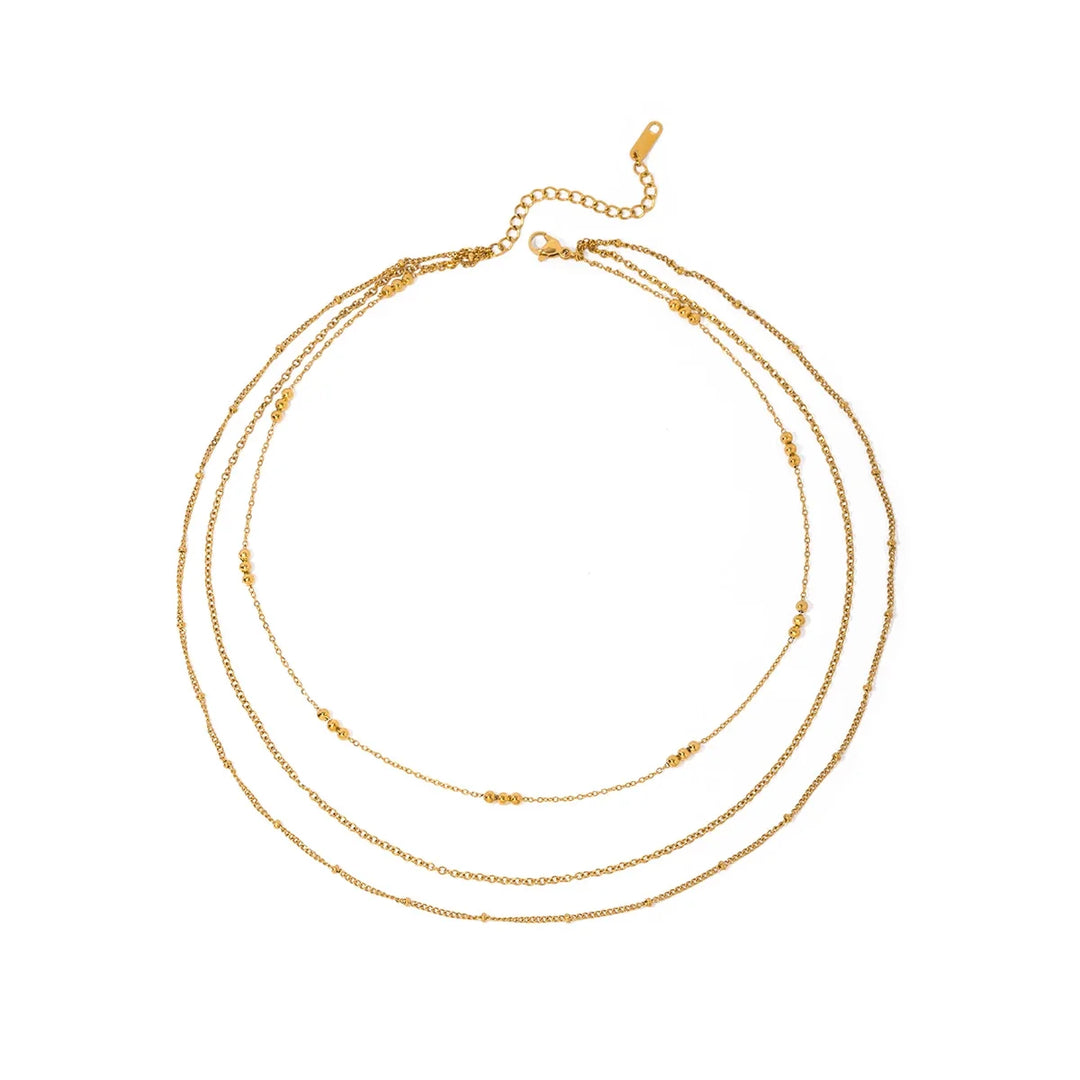 BowLift | 18k Dainty Triple Satellite Necklace Stack