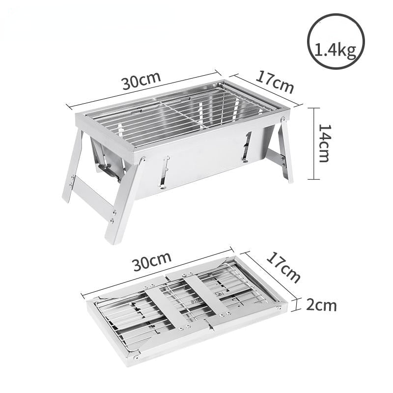 Ultimate Camping Style Stainless Steel Foldable Grill | Bowlift