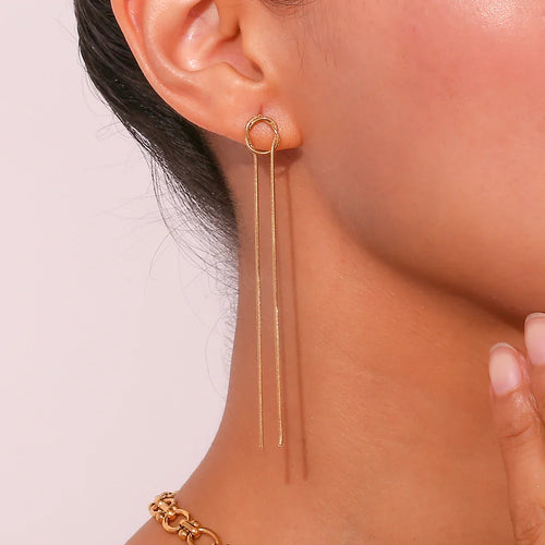 BowLift | 18k Dainty Circle Tassel Earrings