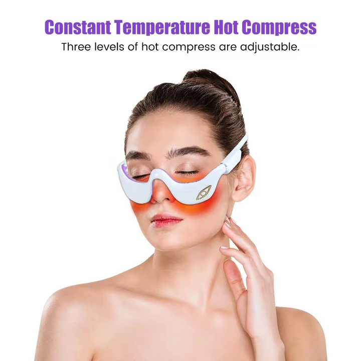 BowLift | Under Eye Red Light Therapy Massager Glasses Microcurrent Eye Device for Dark Circles and Puffiness