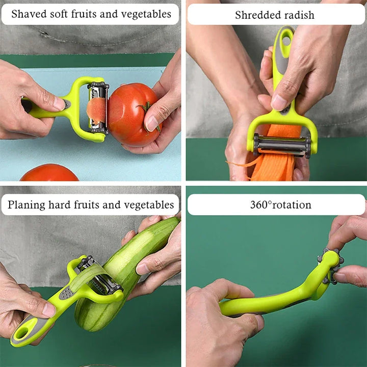BowLift | Prepivo 3-in-1 Peeler | Stainless Steel Blade | Compact & Hygienic | Ergonomic Handle