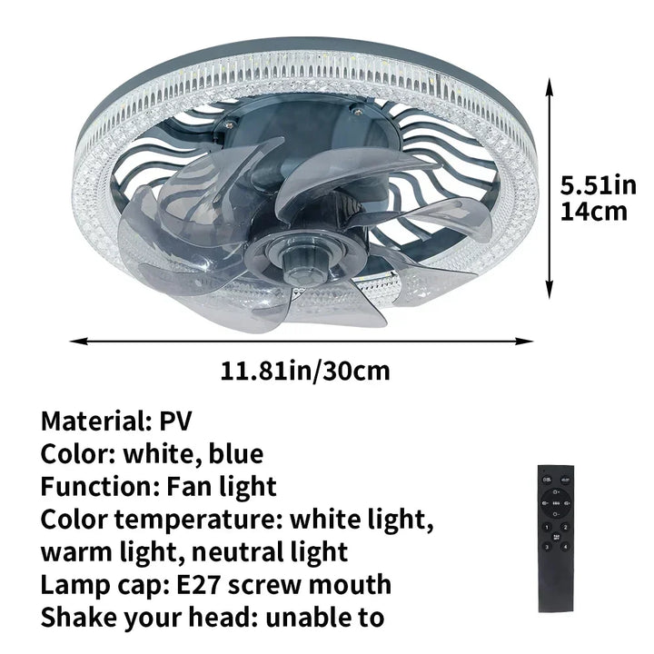 3in1 Remote Control Noise-Free Noise Elegant Fan Lamp | Bowlift
