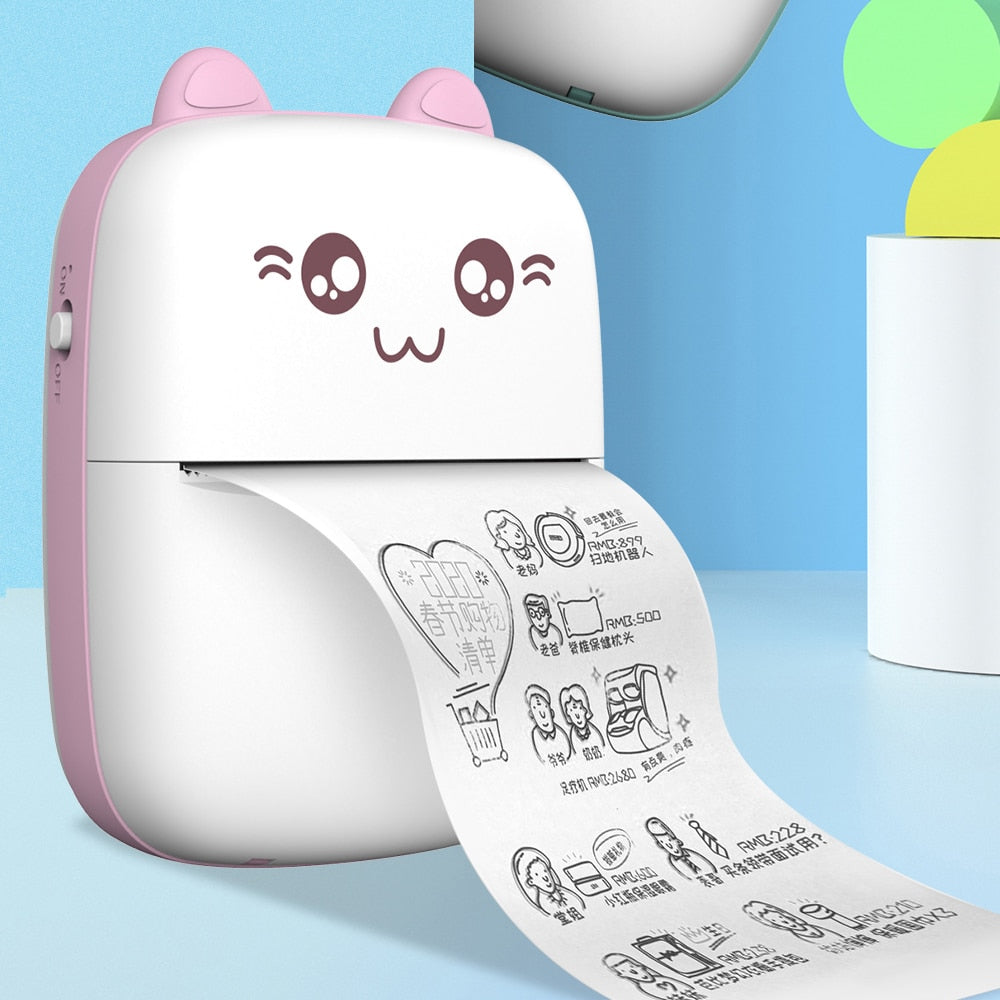 Mini Cat Thermal Bowliftuetooth Label Printer | Bowlift