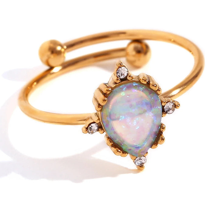 BowLift | Adjustable Diamond Accented Opal Iridescent Rings