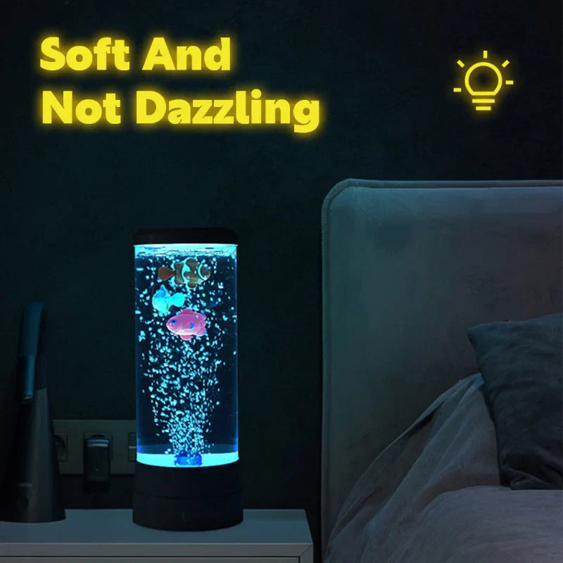 BowLift | Simulated Led Colorful Large Bubble Fish Light Aquarium Tank Usb Night Light for Home Desk Bedroom Living Room