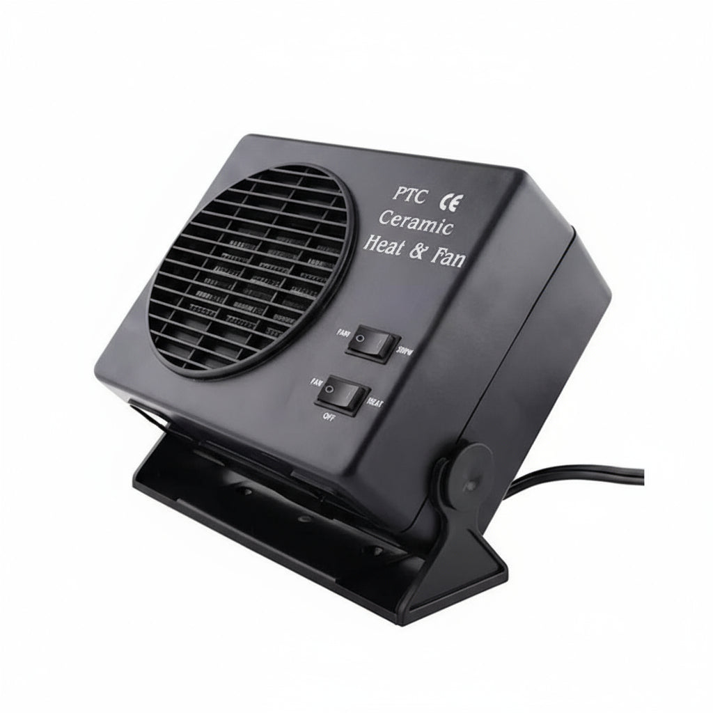 BowLift | 12V Ceramic Car Heater | 150W-300W Portable Fan with Automatic Thermostat for Winter Use in Vehicles