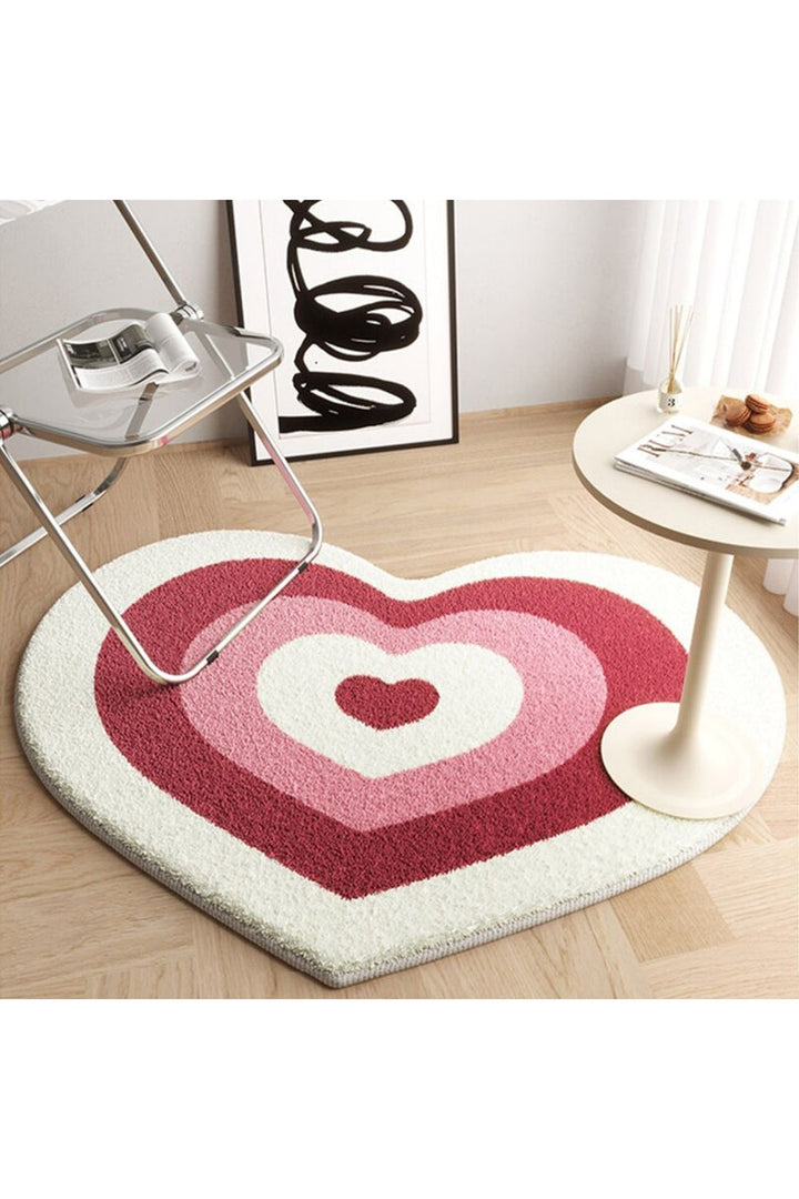 Peach heart rug | Bowlift