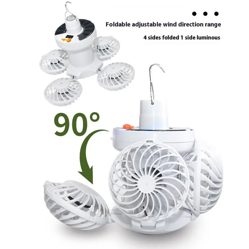 BowLift | Ventolux Solar Camping Lamp with Fan | Foldable & Portable | 3 Wind Levels & LED Lighting | For Tent, Terrace & Outdoor