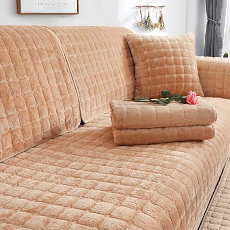 Cozy Soft Thick Plush Non-Slip Sofa Cover | Bowlift