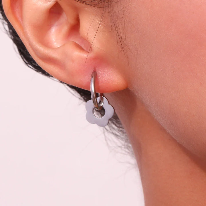 BowLift | Dainty Floral Huggie Hoop Earrings