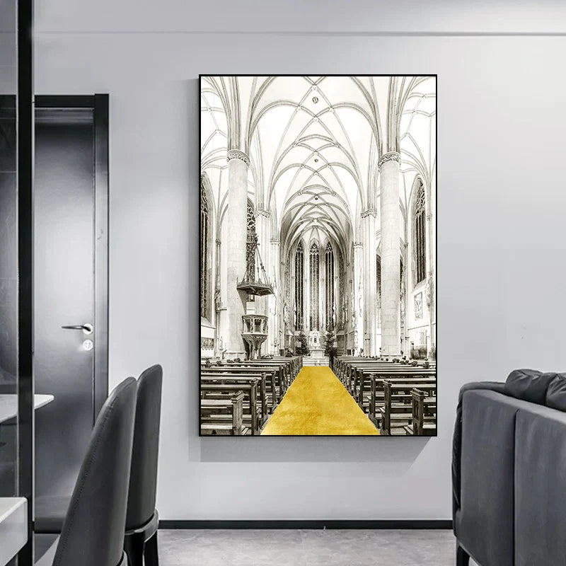 Minimalist Abstract Architectural Wall Art Fine Art Canvas Prints Posters Pictures For Modern Apartment Living Room Home Office Decor | Bowlift