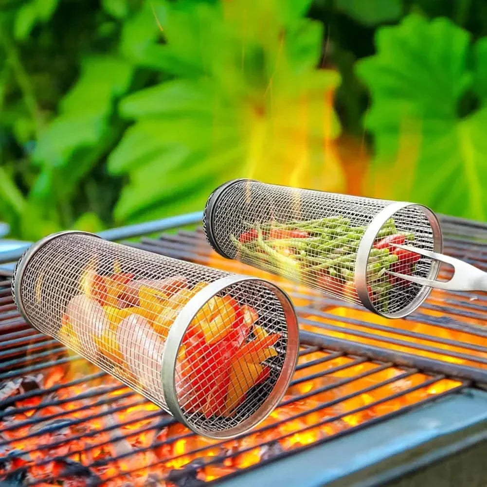 BowLift | GrillEnjoy 360° – Rotating BBQ basket for campfire & grill