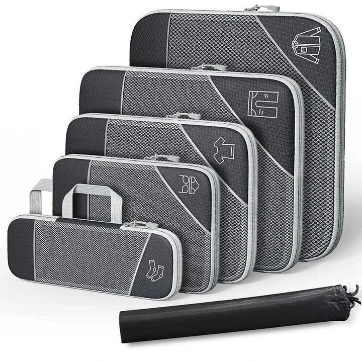 BowLift | PackEase Travel Organizer Set | 6-piece | Compressible Suitcase Bags | Waterproof & Space Saving