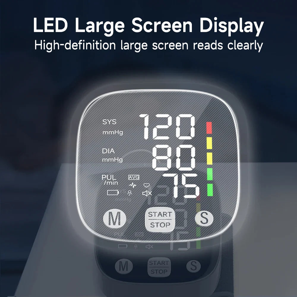 BowLift | Rechargeable LED Wrist Blood Pressure Monitor with Voice Function – HeartGuard