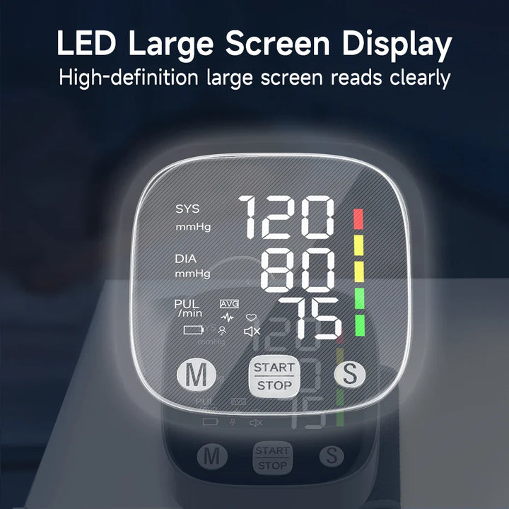 BowLift | Rechargeable LED Wrist Blood Pressure Monitor with Voice Function – HeartGuard
