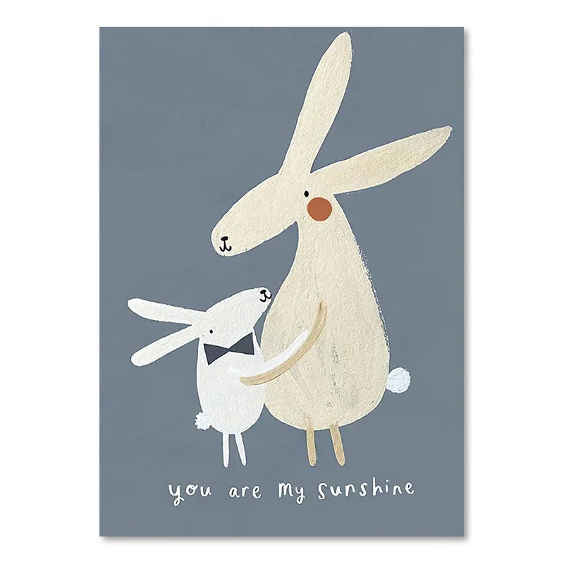 Cute Baby Animals Nursery Wall Art Illustrations Fine Art Canvas Prints Geese Mouse Lion Polar Bear Poster Pictures For Baby's Room Wall Decor | Bowlift