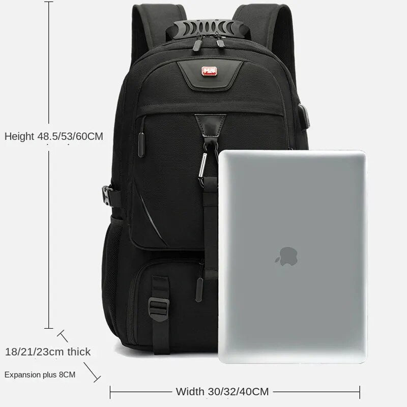 BowLift | TechTrek Pro Explorer Backpack with USB Port – 50L-80L Travel Capacity