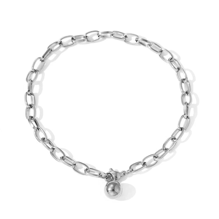 BowLift | Chunky Paperclip Tassel Ball Bracelet
