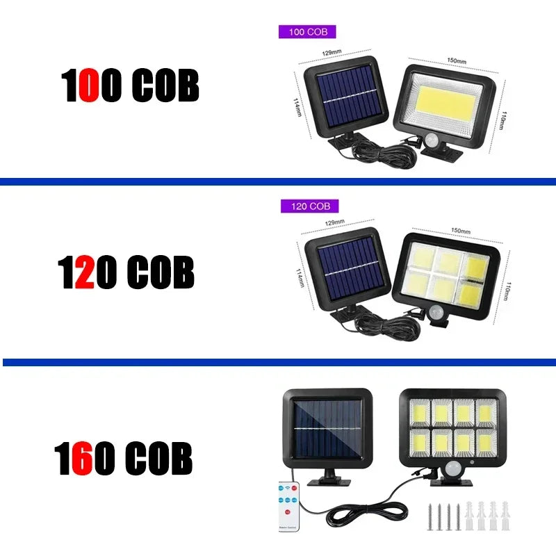 BowLift | Solivor Solar Light with Motion Sensor | Wireless & Weatherproof | 3 Modes | 100 COB LEDs