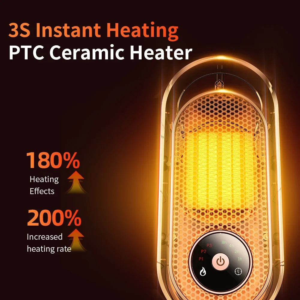 BowLift | WarmBreeze Mini Heater – Portable 1000W Fan Heater for Desk and Room