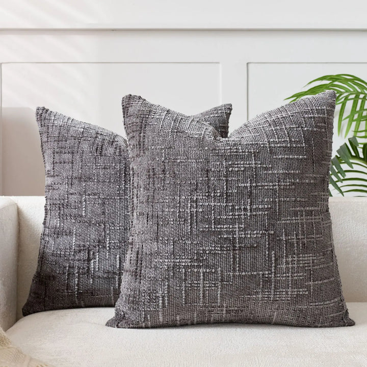 BowLift | Chenille Cushion with Bamboo Texture in Solid Color for Sofa and Bedroom