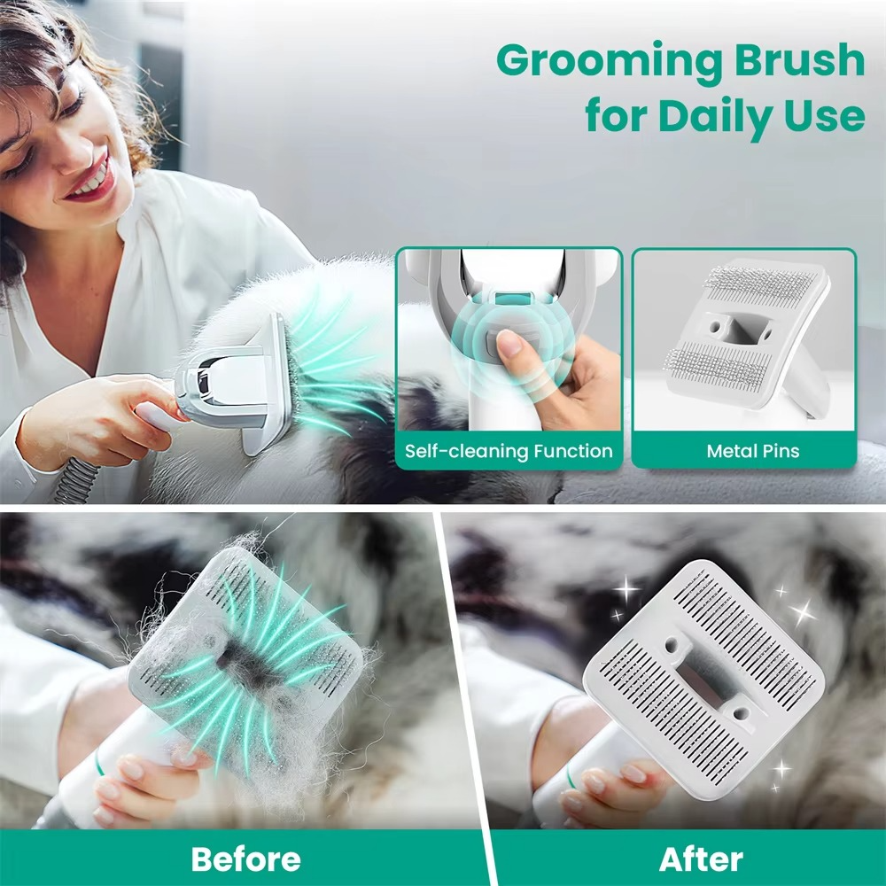 BowLift | 5-in-1 Dog Grooming Vacuum Kit – Low Noise Pet Hair Remover with Deshedding Tools & Dust Cup
