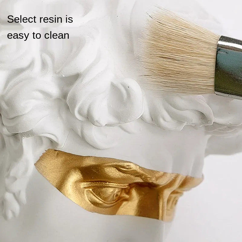 BowLift | Statues for decoration, 15 cm, David, coffee table, home decoration, ornaments, bust of a room made of plaster, white resin, decorative art sculpture