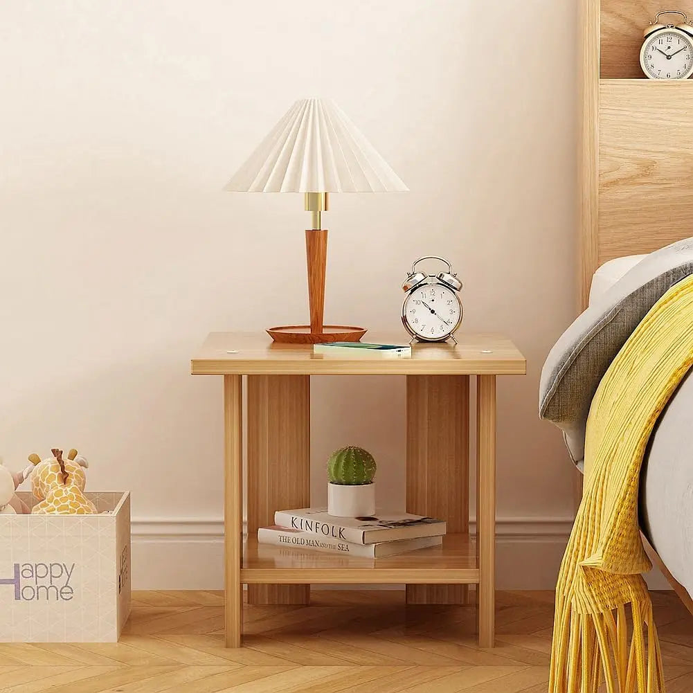 BowLift | Solid Wooden Nightstand with Two Layers in Modern Design