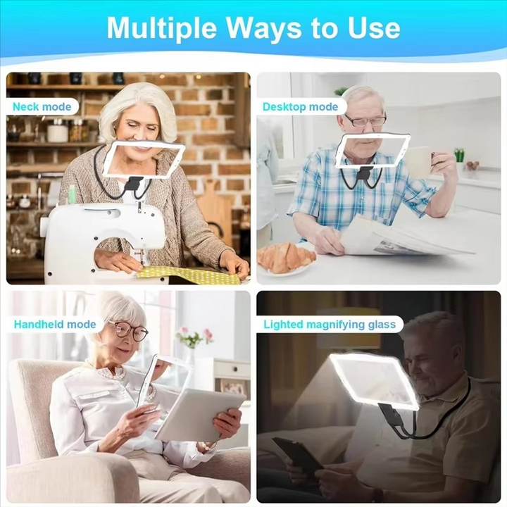 BowLift | LED Illuminated Hands-Free Magnifying Glass with 5X Switchable Lens