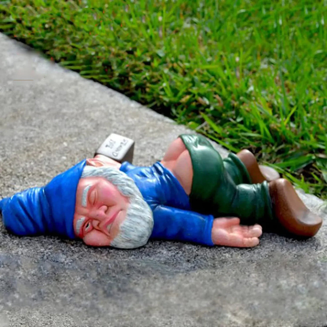 BowLift | Hilarious Drunken Garden Gnome made of Weatherproof Resin for Indoor and Outdoor