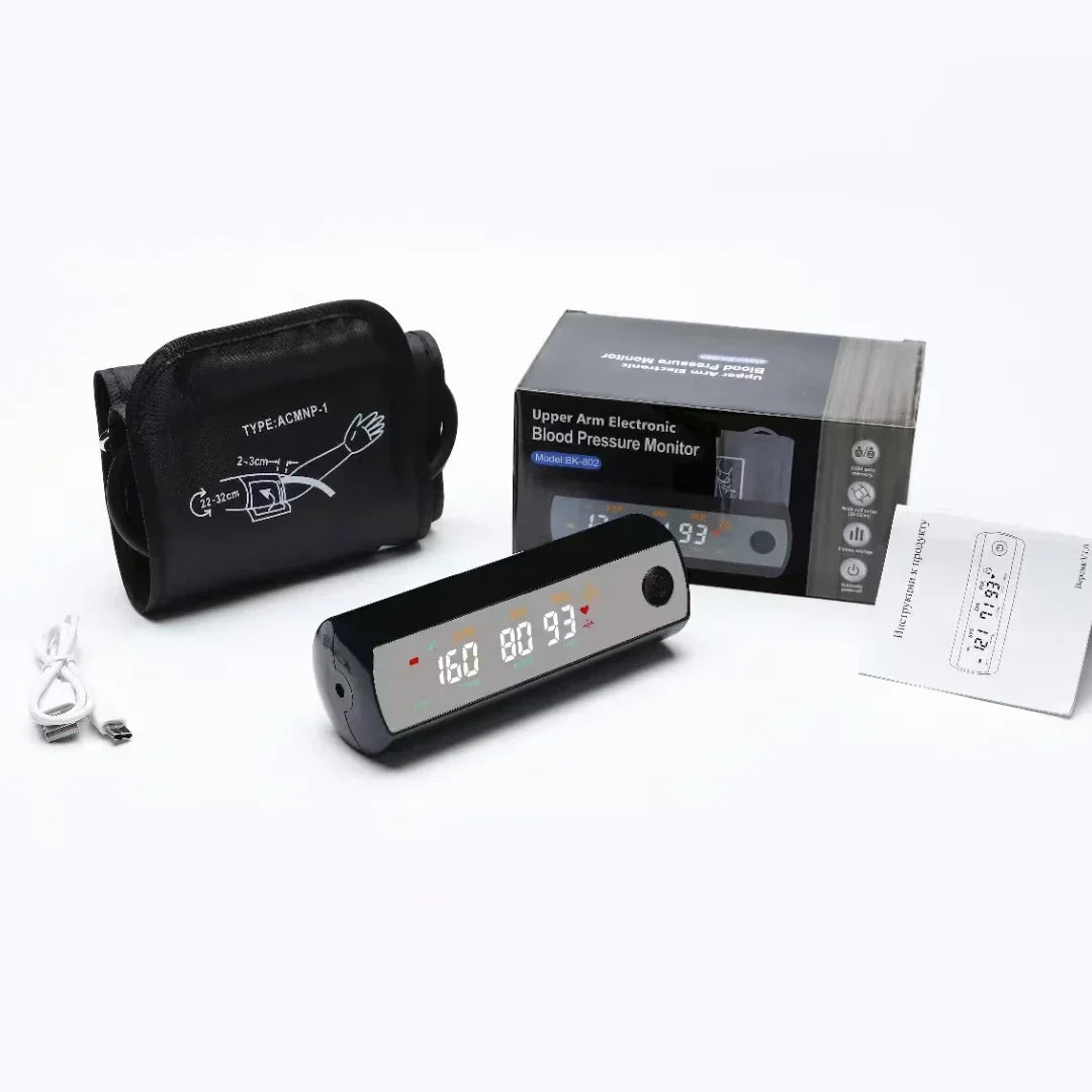 BowLift | VitalScan Rechargeable LCD Arm Blood Pressure Monitor with Voice Function