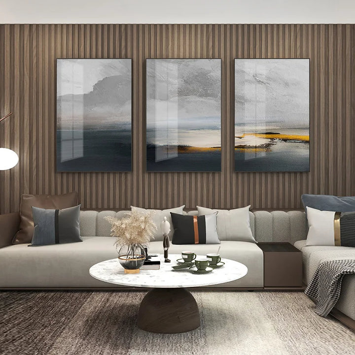 Sunset Lake Landscape Abstract Wall Art Fine Art Canvas Prints Pictures For Modern Apartment Living Room Home Office Art Decor | Bowlift