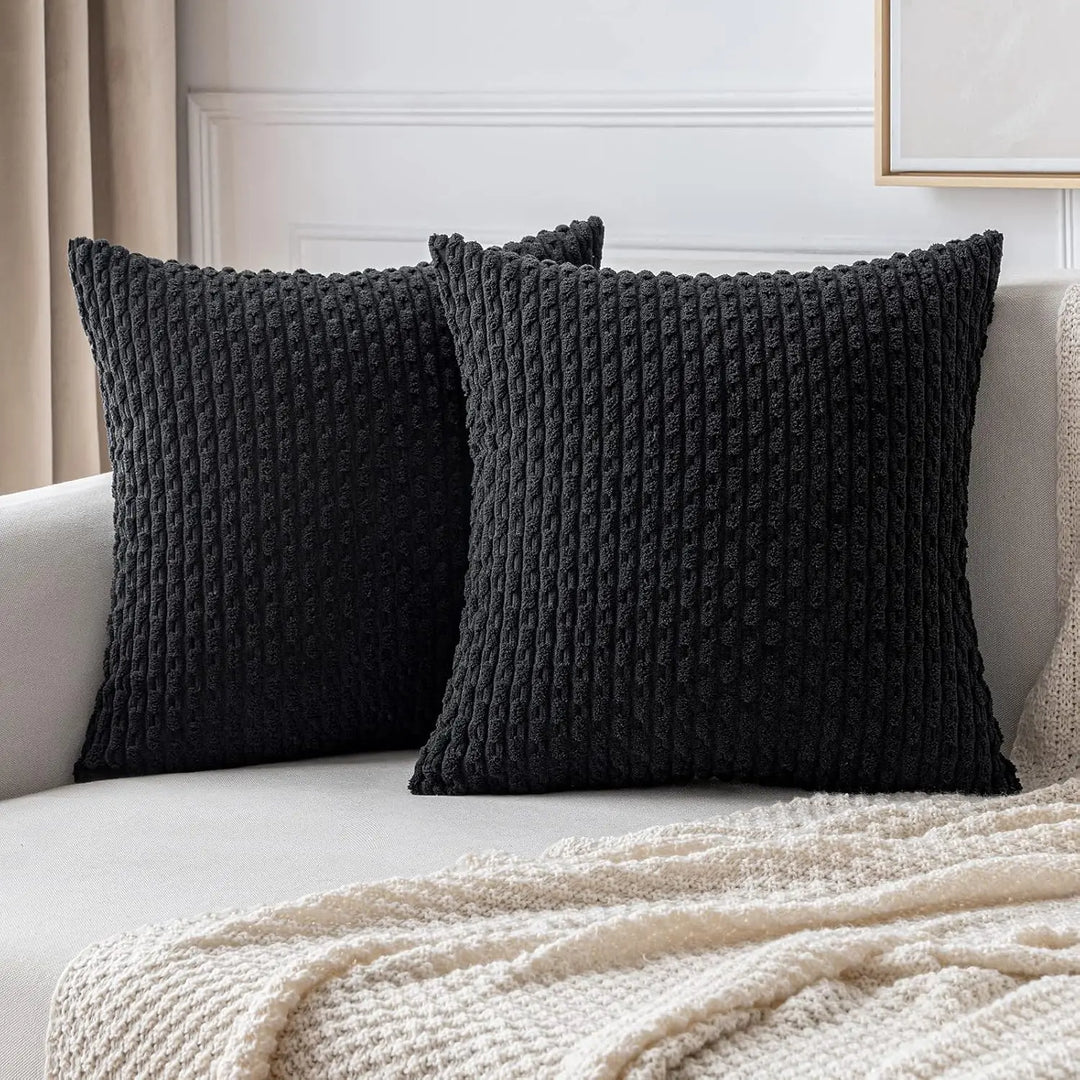 BowLift | Boho Ribbed Corduroy Cushion Cover – Stylish Striped Decorative Pillowcase for Sofa or Bed