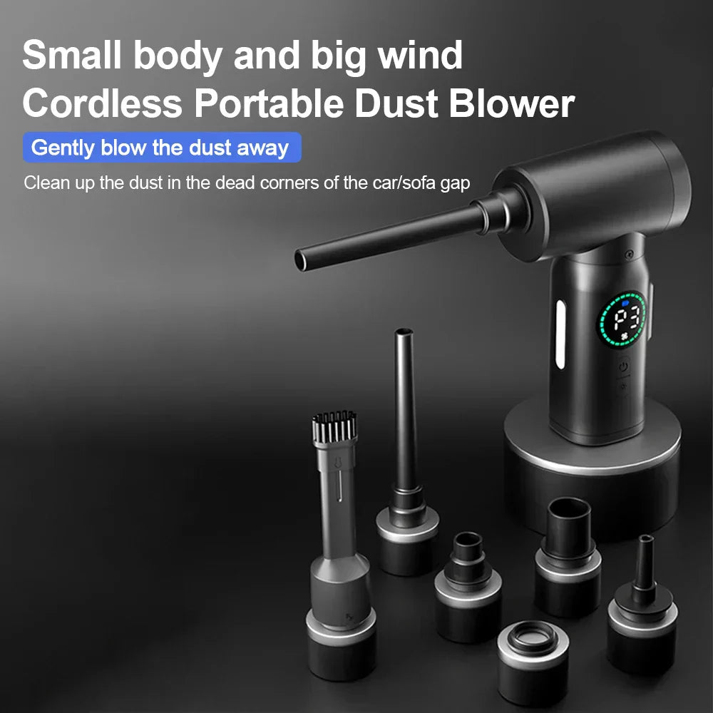 BowLift | 2-in-1 Portable Vacuum Cleaner & Blower | 7500mAh Battery, LED Light & Versatile for Home, Car & Office Cleaning