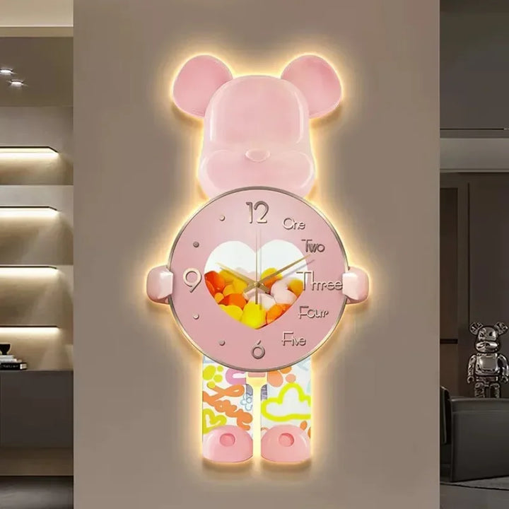 Glowing Star Bear LED Wall Clock | Bowlift