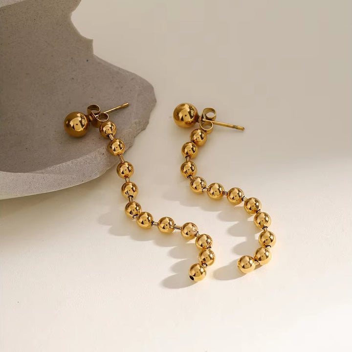 BowLift | Dainty Golden Bead Tassel Earrings