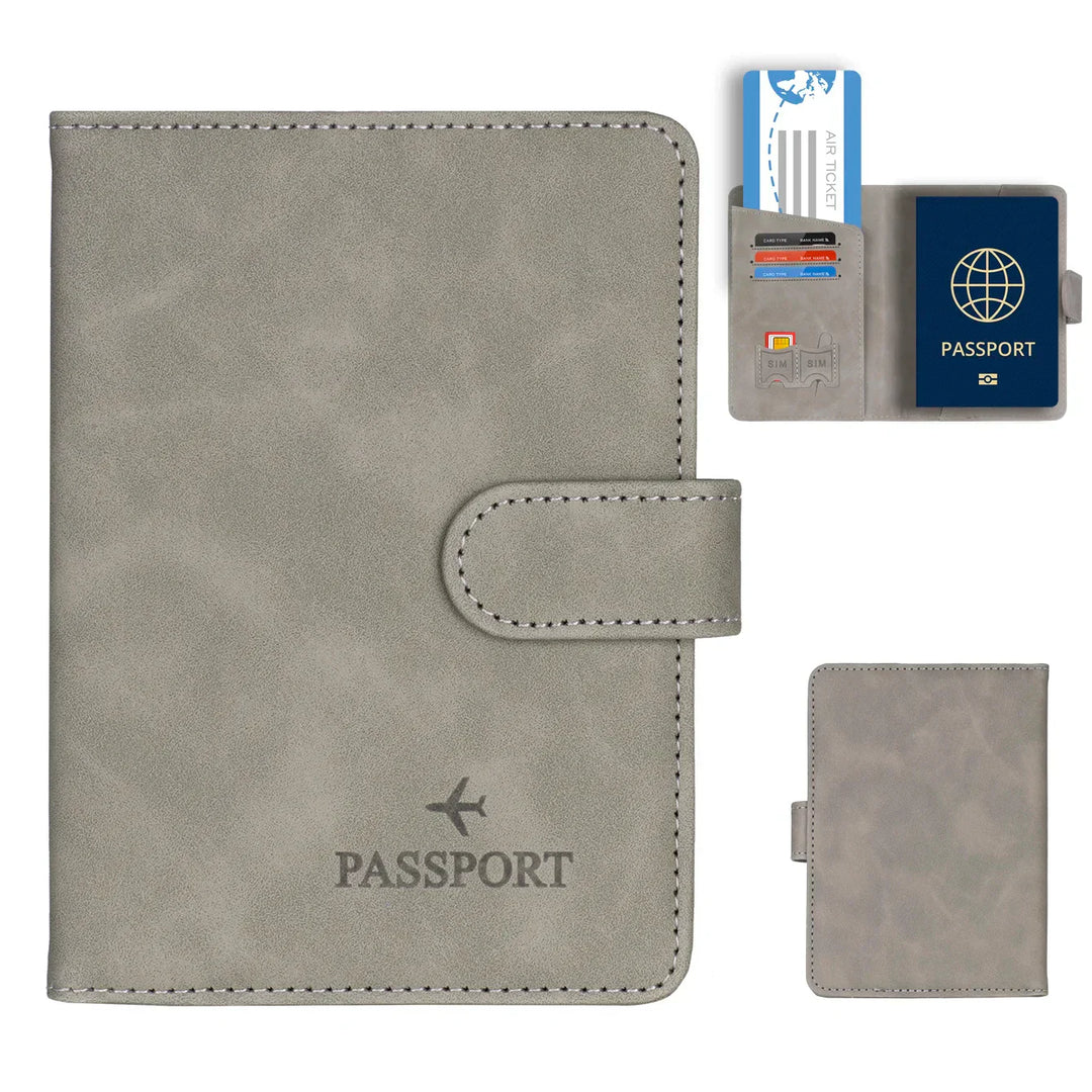 BowLift | SafePort Passport Holder | RFID Protection | Elegant Leather Look | Compact for Men & Women