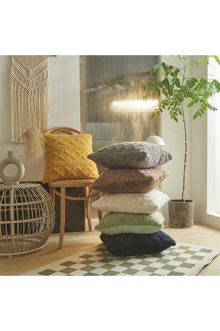Geometric Plush Sofa Pillow Cover | Bowlift