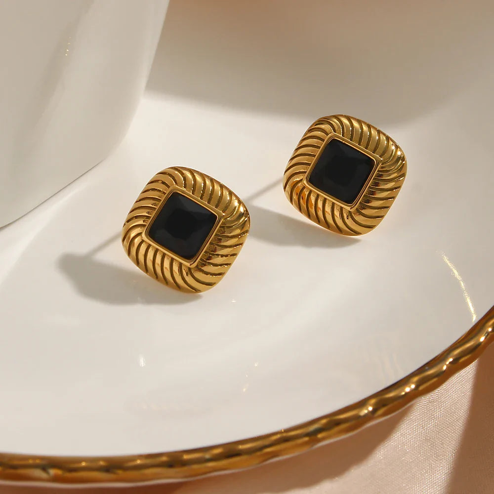BowLift | Chunky Spiral Texture Diamond Accented Earrings