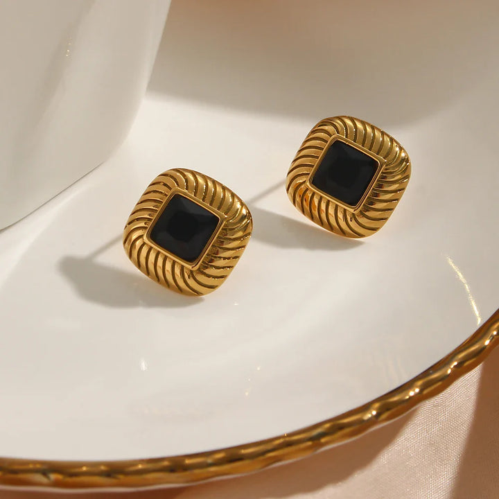 BowLift | Chunky Spiral Texture Diamond Accented Earrings