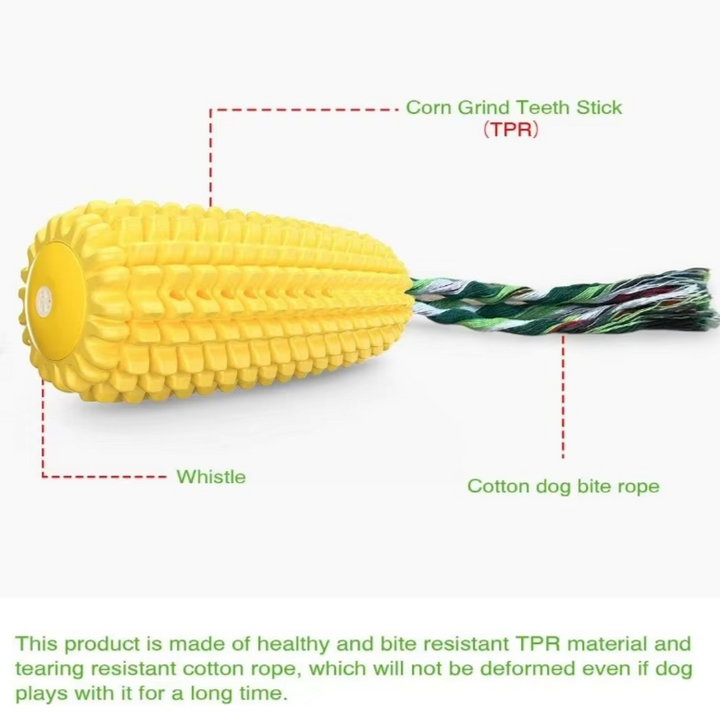 BowLift | Indestructible Squeaky Corn Chew Toy for Tenacious Puppies and Dogs