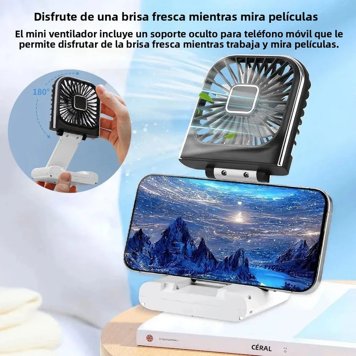 BowLift | Luftigo Mini USB Fan | Compact, rechargeable fan with digital display and multiple wind modes