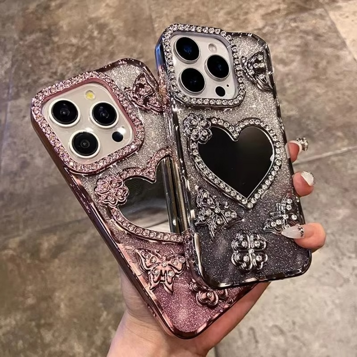 BowLift | Butterfly Glitter Diamond Mirror Case for iPhone