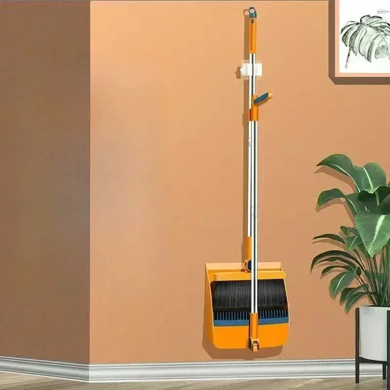 BowLift | Compacte Veegbezem- en Veegschopset met Haarverwijdering en Opvouwbare Schop