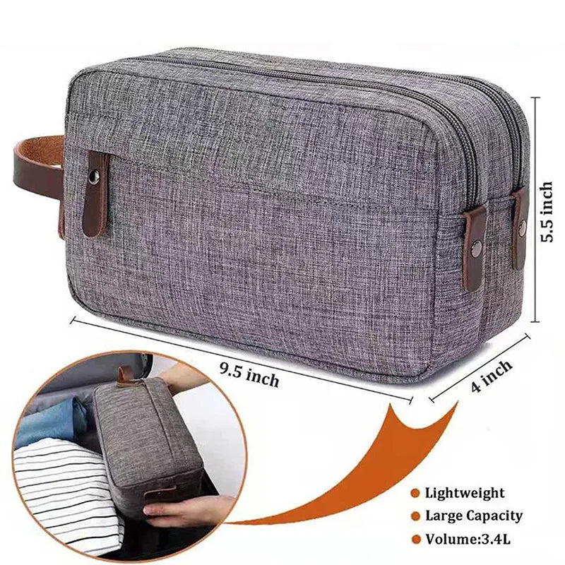 BowLift | Nylonéa toiletry bag Unisex | Water-repellent | Canvas design with leather handle | For travel & everyday use
