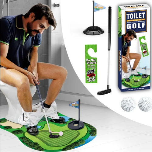 BowLift | Toilet Golf Set | Funny Mini Golf Game for the Bathroom | Perfect Gift for Men | Golfinity