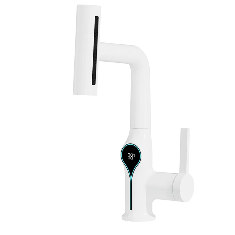BowLift | Faucet with Waterfall Jet Temperature Display and Adjustable Sprayer