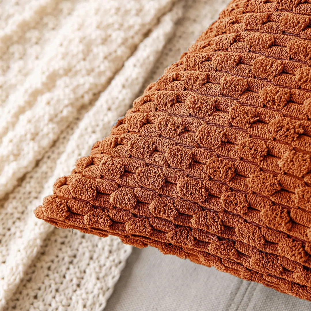 BowLift | Boho Ribbed Corduroy Cushion Cover – Stylish Striped Decorative Pillowcase for Sofa or Bed