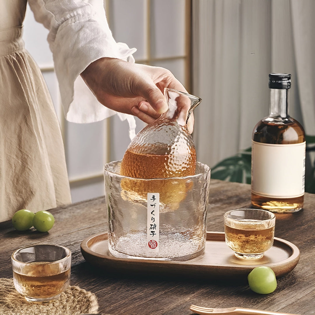Japanese Glass Set – Elegant Sake & Whisky Set | Perfect for Bar & Home | Bowlift
