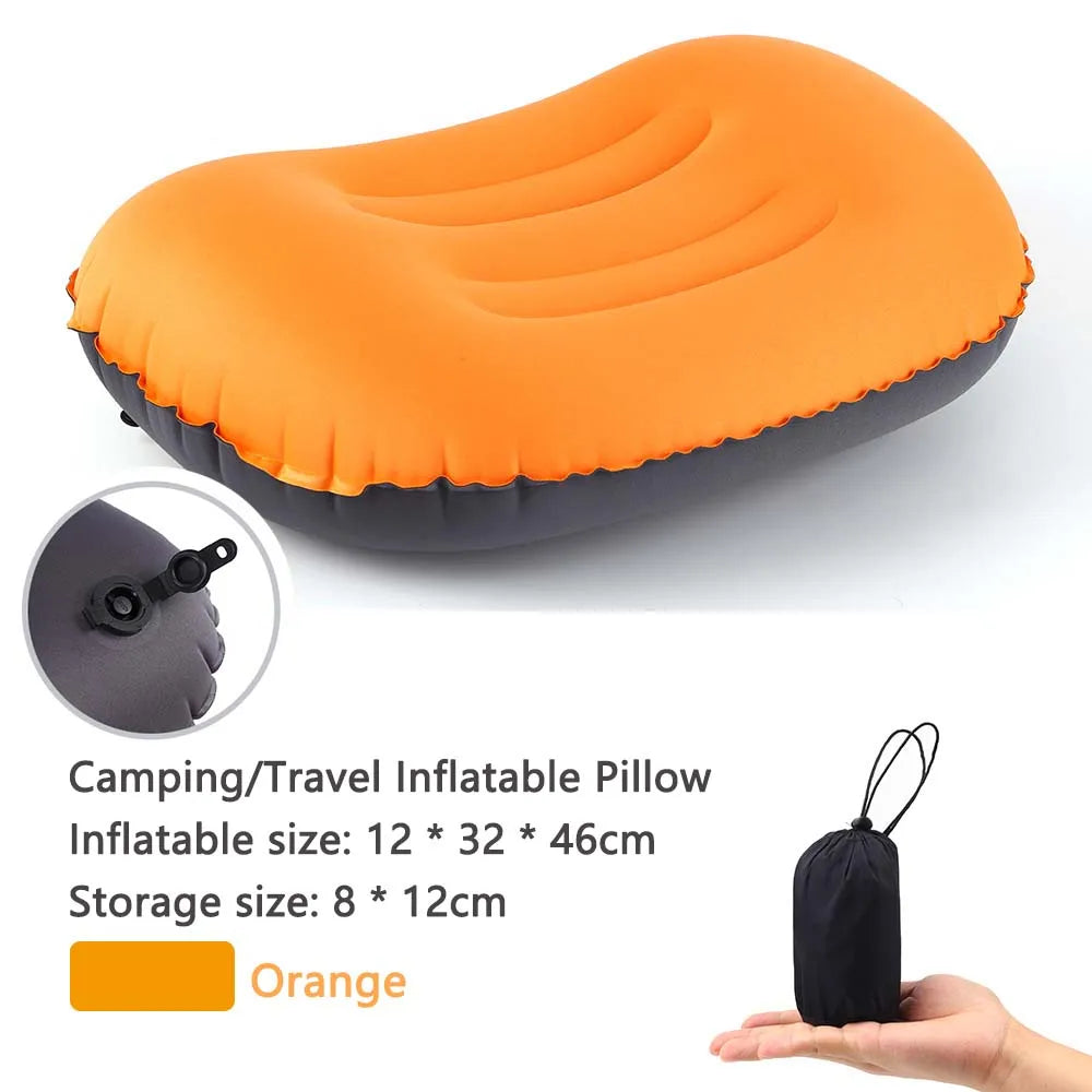 BowLift | AirNest Inflatable Outdoor Pillow | Compressible & Foldable | Neck Support for Camping, Hiking & Travel